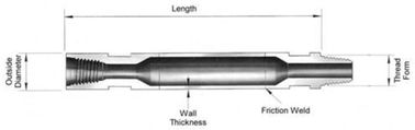Mayhew Threads Drill Rods 114.3mm Diameter With Friction Welded Tool Joints For Rotary Drilling