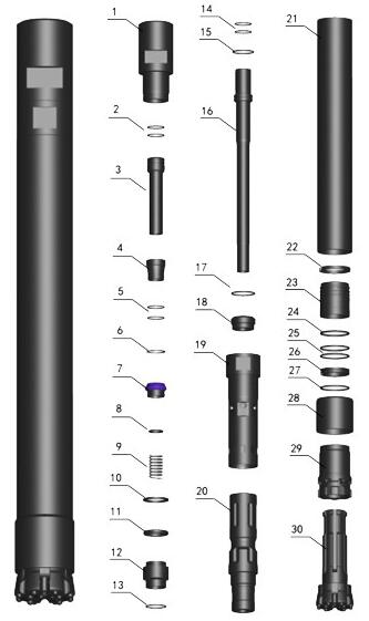 Remet/Metzke Thread RC Hammer RE543 for Gold Mine Drilling